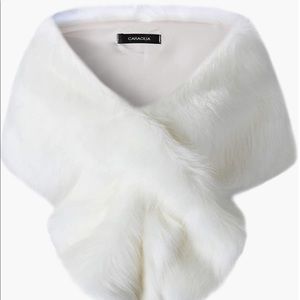 Women’s faux fur shawl wrap for evening party/bridal/wedding